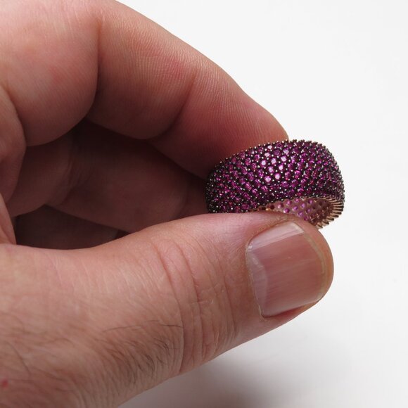 14k Rose Gold Silver Ruby Ring - Picture 5 of 5